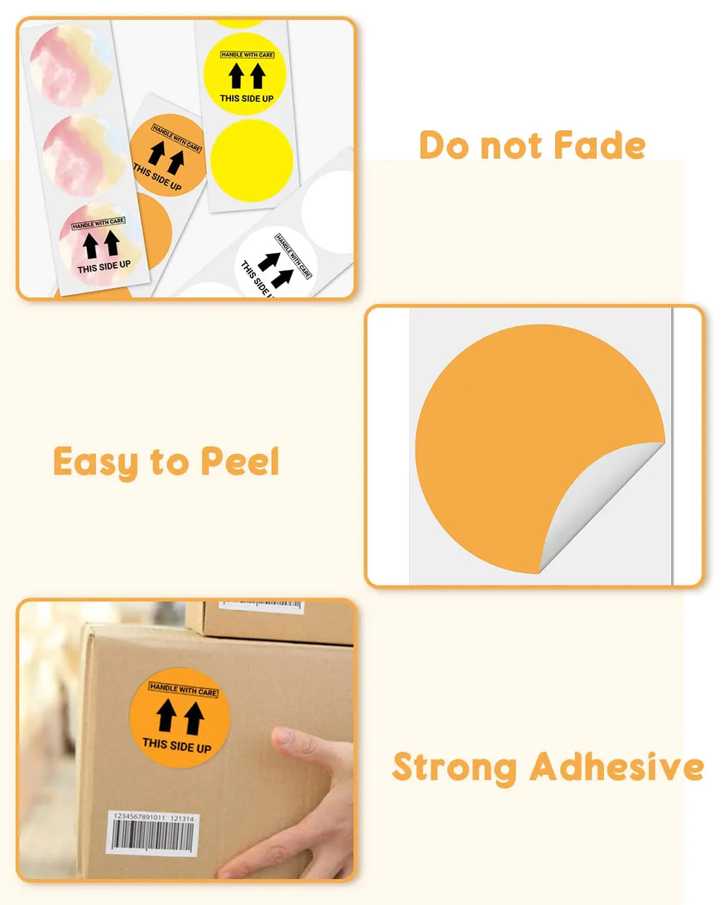 Phomemo Thermal Label Paper Round Sticker Waterproof White Pure Color Paper Shipping Label for PM241/PM246S/D520 Label Printer