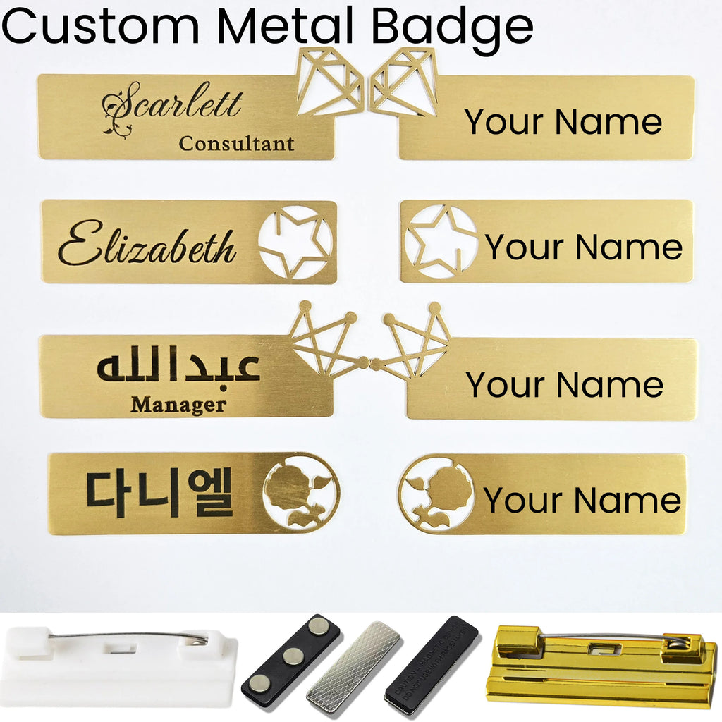 Customized Brooch Pin Personalize Engrave Your Text Logo Business ID Plate Copper Letterbox Mailbox Tag Name Badges