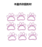 20pcs Cute Cat Claw Paper Clips Creative Pink Black Metal Paperclip Cartoon Bookmark Binder Office Stationery Binding Supplies