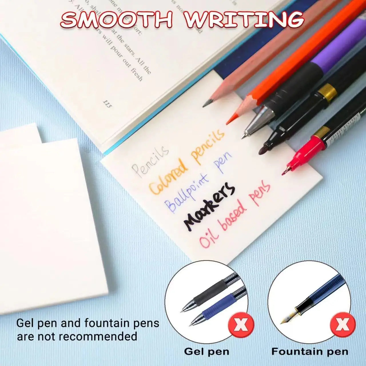 50 Sheets Transparent Sticky Notes Waterproof Message Stickers for Note Books Convenient Reporting & Signature Stickers