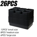 32PCS Desk Drawer Organizers 3 Size Plastic Interlocking Shallow Tool Organizer Tray Dividers Separators Storage Bins Container