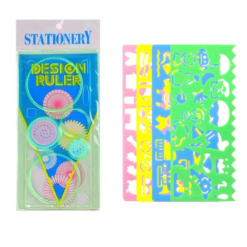 Multi Shaped Painting Ruler Spirograph Magic Drawing Template Oval Geometric Curve Pattern Multifunctional Stationery Gifts ZYF