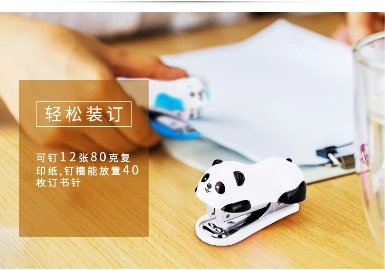 Cute Little Animals Panda Stapler Set Escolar Papelaria School Office Supply Student Prize Birthday Gift