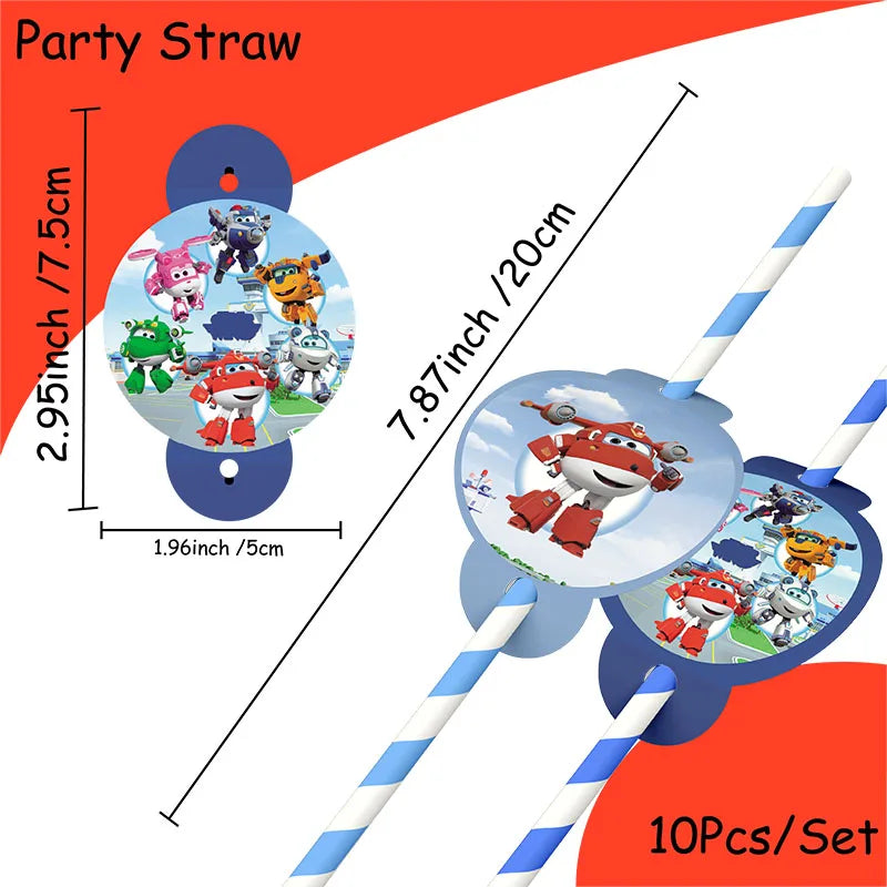 Super Wings Party Supplies Balloons Cup Plates Napkins Tableware For Kids Baby Shower Birthday Party Decoration