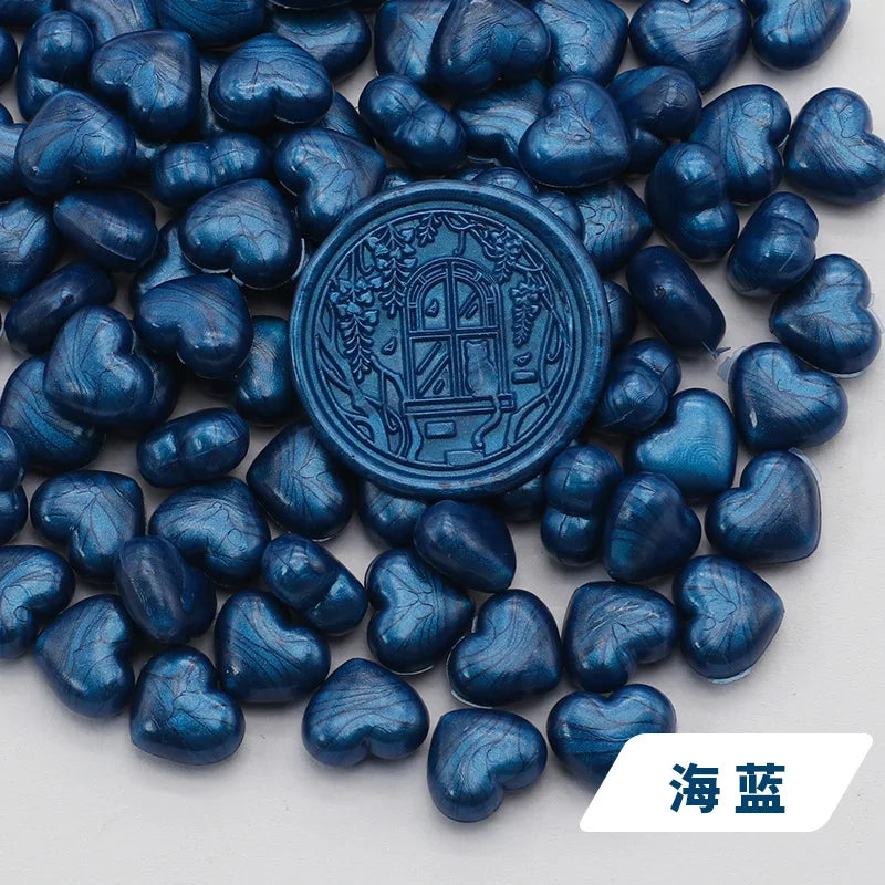 100pcs Heart-Shaped Sealing Wax Beads for Wax Seal Stamp, Great For Embellishment Of Card Envelope, Wedding Invitation