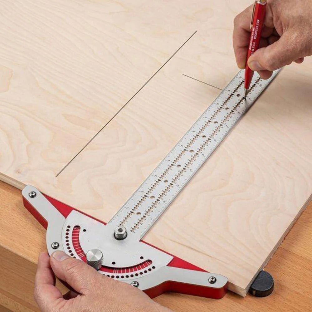 10/15/20 inch Woodworkers Edge Rule Protractor Woodworking Ruler Angle Measure Stainless Steel Carpentry Layout Carpenter Tools