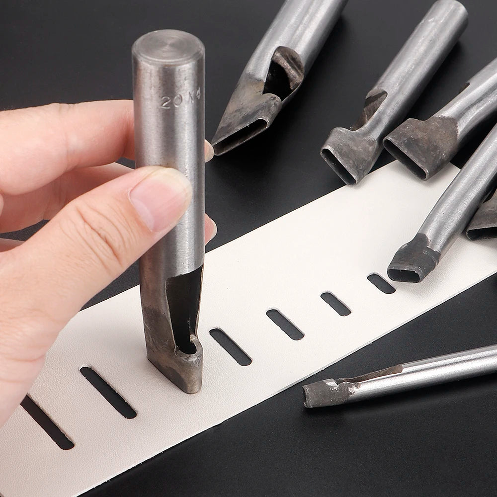 1Pcs Oval Faux Leathercraft Hole Punch Tool, 4mm Wide, 5-30mm Long for DIY Bags, Shoes & Belts - Heavy Duty Hand Crafting Tool