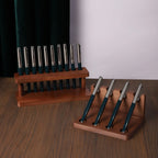 1PC Walnut Wood Multifunction Desk Organizer - Pen Holder, Phone Stand & Storage Solution for Office and School