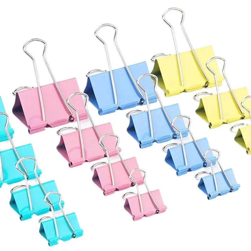 Multicolor Metal Paper Clips Bulk Pack - 15/19/25/32/41mm Assorted Sizes for Office School Books Stationery Organizing Supplies
