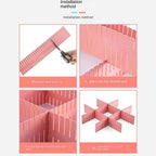 4Pcs Drawer Storage Dividers Sock Compartment Box Free Combination Plastic Partition Board Underwear Grid Divider Organizer Cosmetics Miscellaneous Compartment Box
