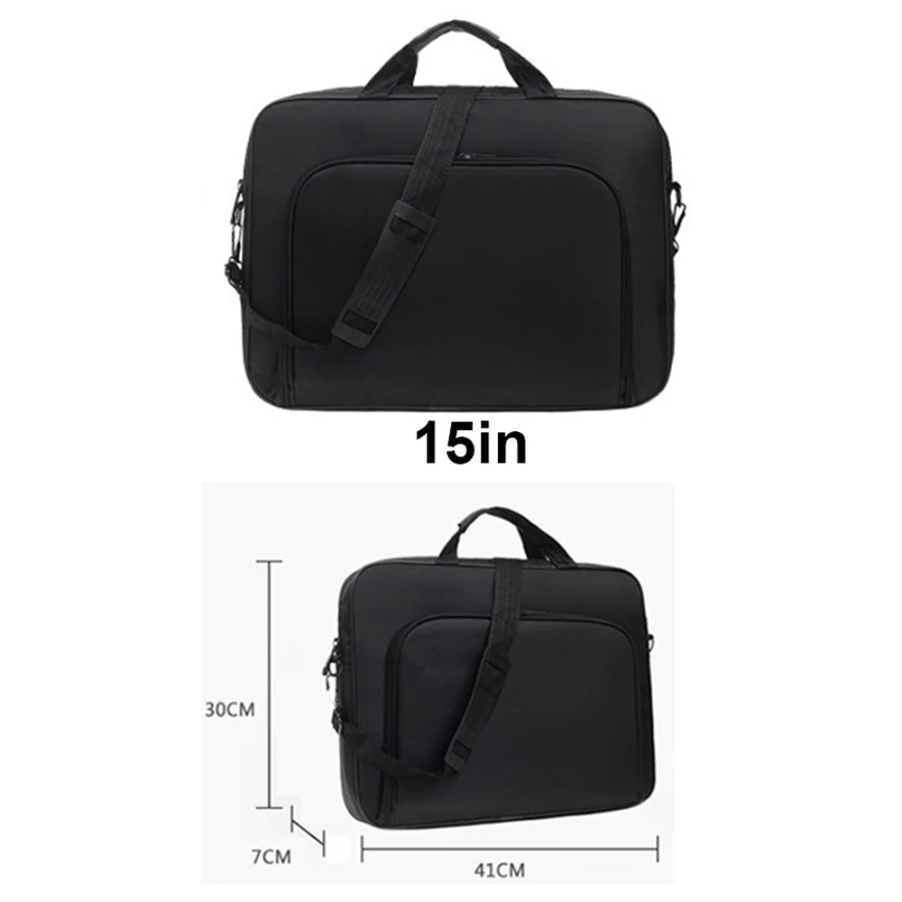 15.6 Inch 17 In Laptop Bag Business Portable Nylon Handbags Laptop Shoulder Briefcase Zipper Anti-theft Shoulder Simple Style