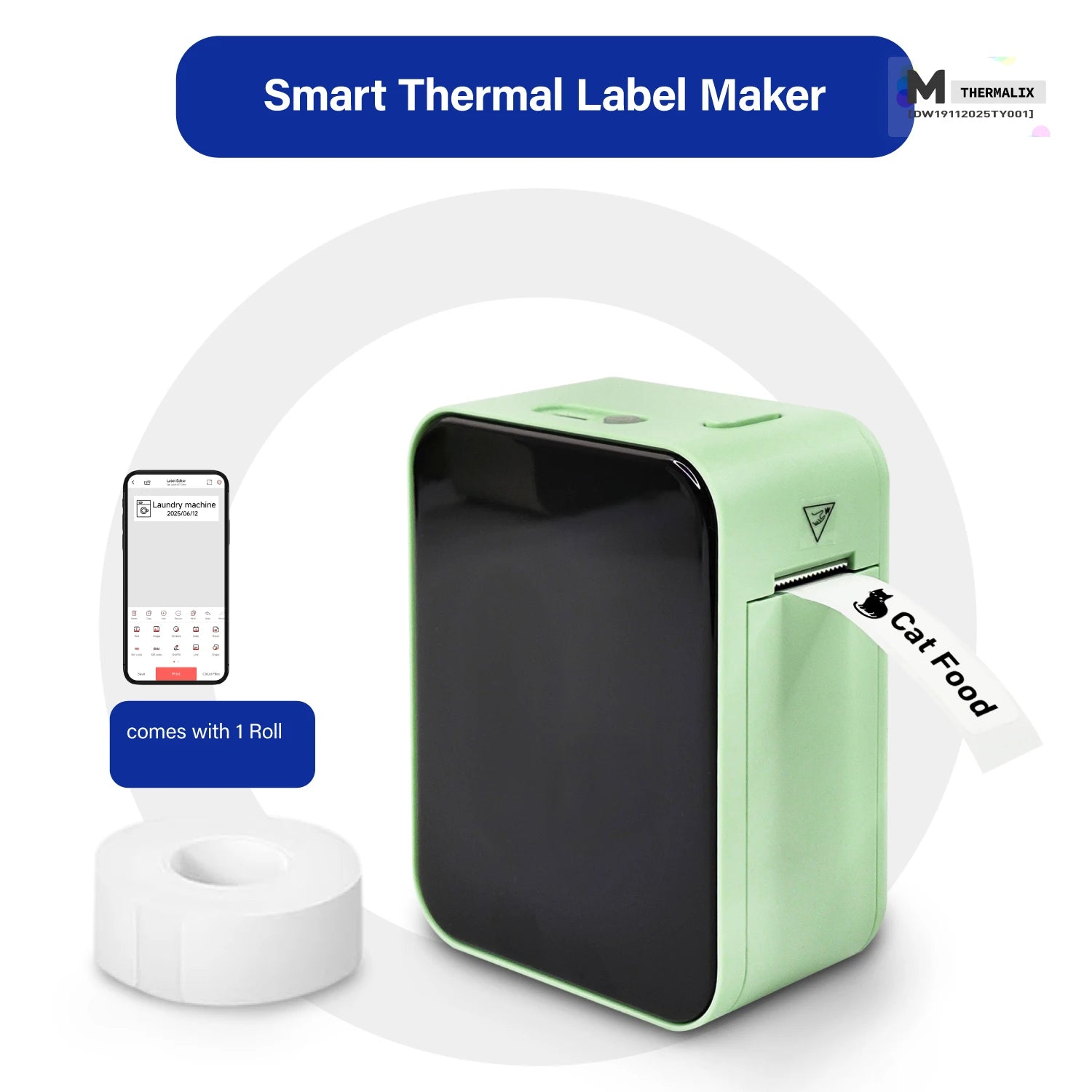 MarkLife M1 Mini Portable Thermal Printer Wireless Bluetooth-compatible Label Tag for Home Office Labeling Sticker Machine