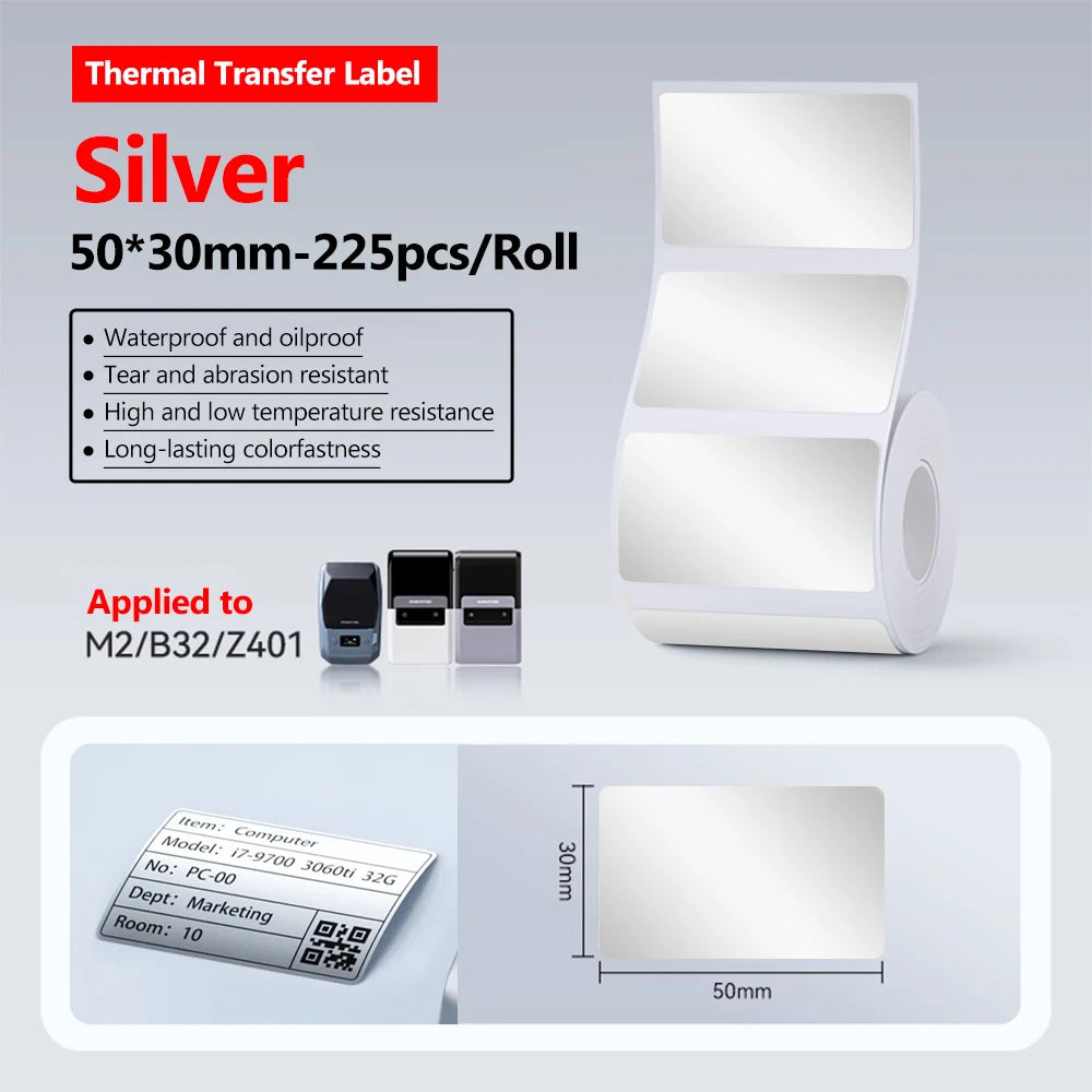 Niimbot M2 Label Printer Color Thermal Transfer Labels Sticker Paper Adhesive Network Organizer Jewelry Tag Label & Color Ribbon