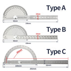 Goniometer Stainless Steel Protractor Metal Ruler Multi Angle Measuring Ruler Carpentry Tool Angle Meter Angle Finder Goniometro