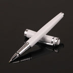 Luxury Metal Silver Black Signature Ballpoint Pens for Business Writing Office Supplies Stationery Customized Logo Name Gift