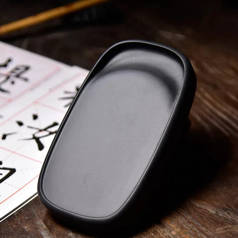 Natural Raw Stone She Inkstone Classical Calligraphy Regular Script Practice Ink Stone Vintage Brush Writing Practical Inkstone
