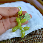 DIY Candy Color Sweet Resin Balloon Dog Keychain For Women Girls Animal Shaped Phone Chain Key Buckle Accessories Bag Pendant