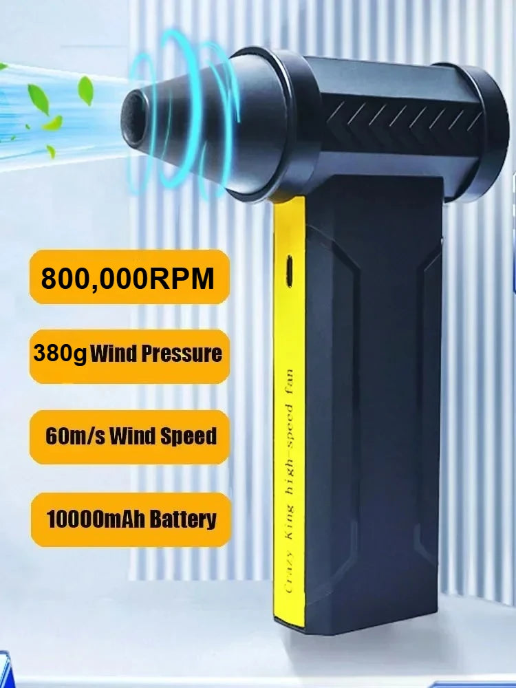 800000 RPM Brushless 10000mAh Motor Electric Air Blower  High-Speed Turbo Violent Fan Rechargeable Powerful Dust Blower