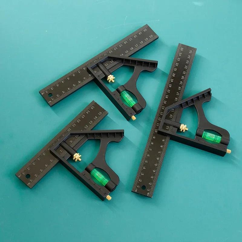 150/200/250mm Multifunctional Combination Movable Ruler Protractor Angle Ruler Level Aligner Inclinometro Woodworking Tools