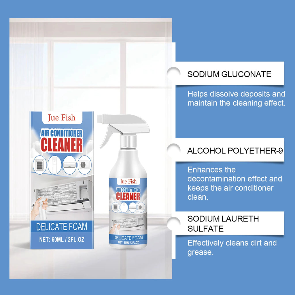 Air Conditioner Cleaner Spray Deeply Cleans Internal Dust Bacteria Removes Odors Washing Foaming Cleaner No Disassembly Washing