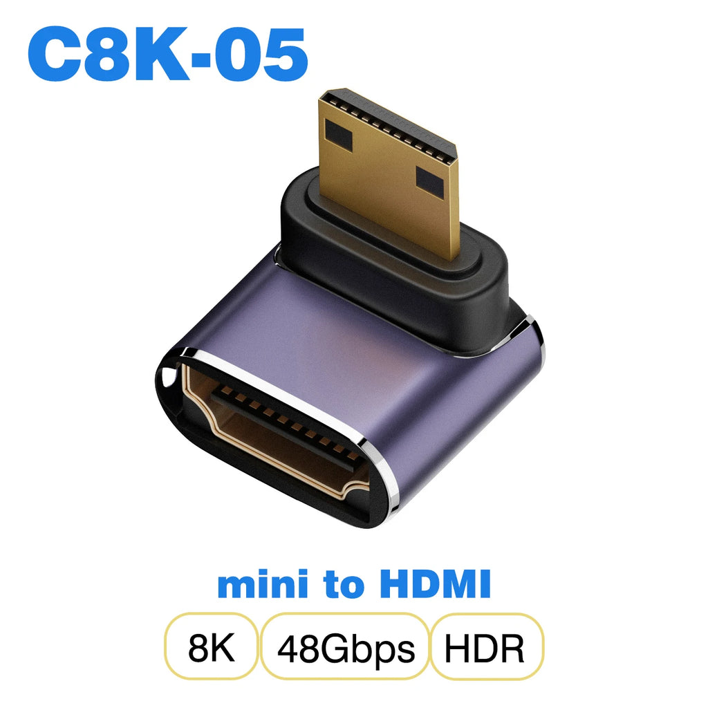 NNBILI HDMI2.1 48Gbps 8K@60Hz 4K@120Hz Ultra High-Speed Adapter Mini/Micro HDMI to HDMI Converter for PS5 X/S PC HDTV Projector