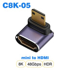 NNBILI HDMI2.1 48Gbps 8K@60Hz 4K@120Hz Ultra High-Speed Adapter Mini/Micro HDMI to HDMI Converter for PS5 X/S PC HDTV Projector