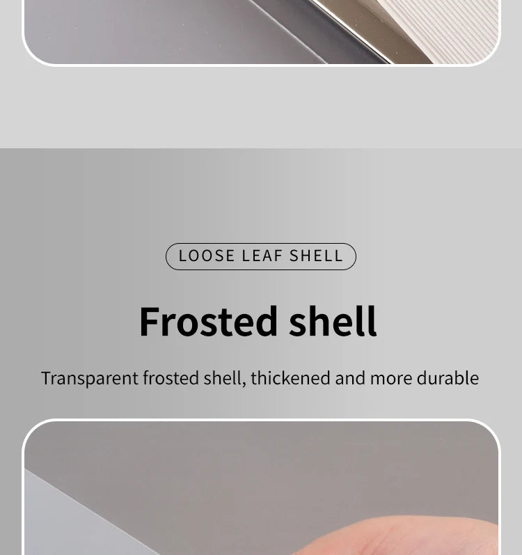 3Pcs Frosted Transparent A4 Loose Leaf Binder 3 Hole Punchless Snap Button File Folder Office School Document Storage Organizer
