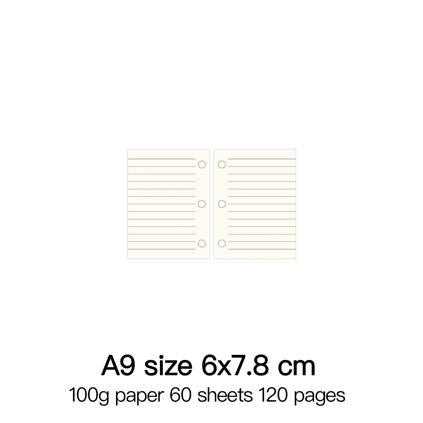 High Quality Ring Binder Notebook A5 Personal A6 A7 A8 Size Insert Refills Loose Leaf Spiral Diary Planner Inner Core 100g Paper
