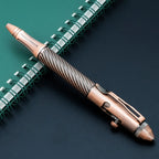1Pc Brass Pen with a Tungsten Steel Nib, Heavy Metal Feel, Retro Design, Suitable for Business and Office Use, Rotating and Retractable, for Students/Organizations, Holiday Gifts, Valentine's Day, Back-To-School Season, Schoo