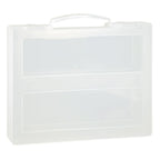 Portable Project Box with Handle – Transparent File Storage Container (8.5 x 11 Inches / A4 Size) – Scrapbooking Organizer