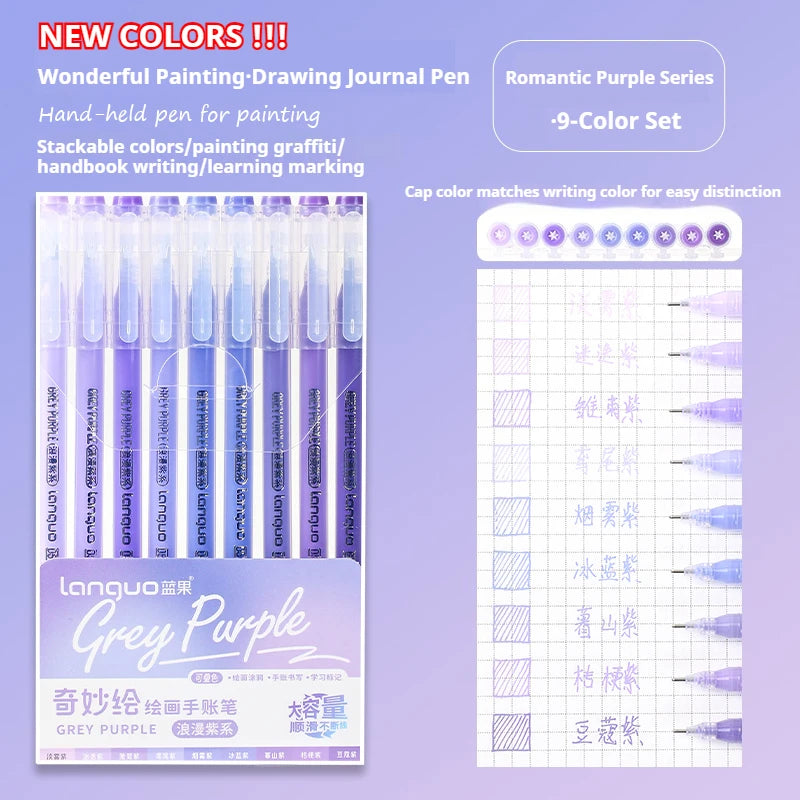 105Color Hand Account Gel Pen Languo Morandi Retro Pen Large-Capacity Color Handbook Pen For Student Painting Graffiti Writting