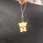 Kawaii Rilakkuma Easy Bear Phone Rope Chain Keyrings Lazybear Doll Keychains Bag Key Pendants Gift