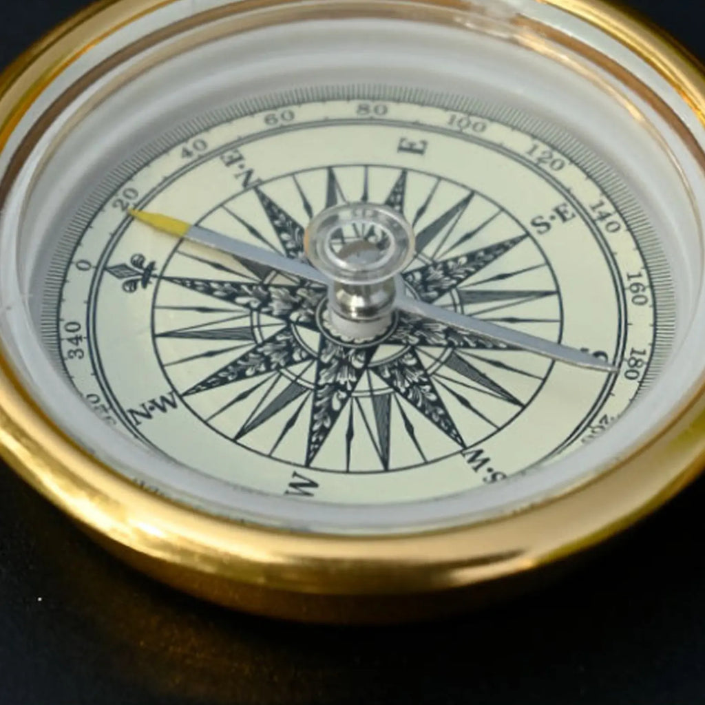 Compasses For Outdoor Adventure Retro Gold Glossy Design Hiking Camping Essential Tool With Metal Glass