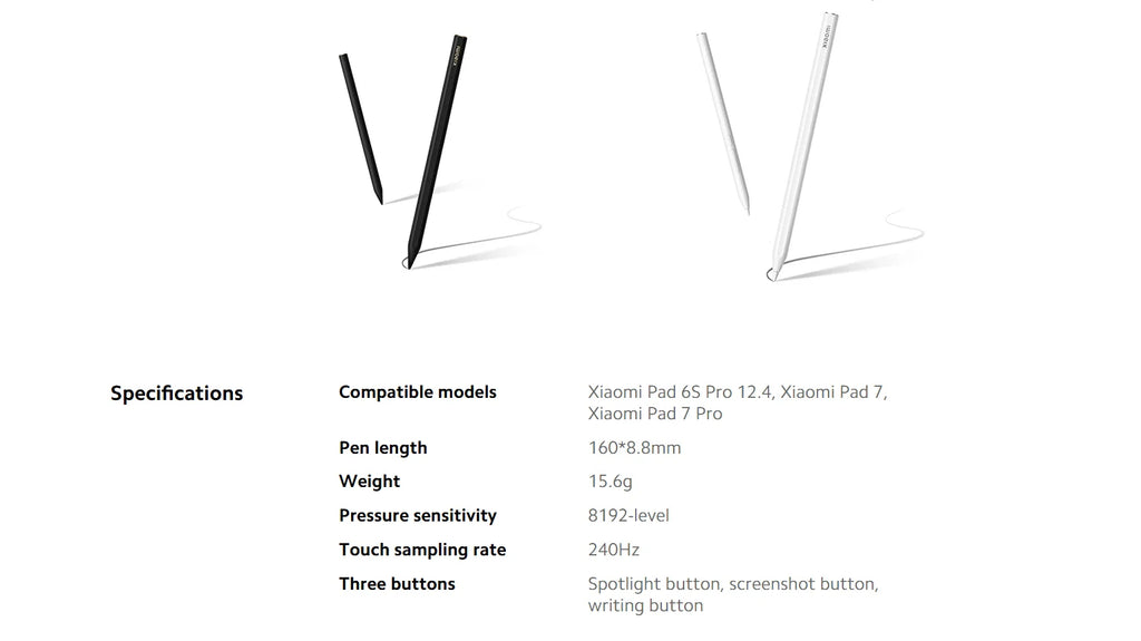 Original Xiaomi Focus Stylus Pen Tab 8192 level Sense Magnetic Drawing Writing Pencil -CN