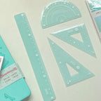 4PCS/Set 15/20CM Jelly Ruler Set Transparent Measuring Stationery Set Square Thickened Straight Ruler Student Gift