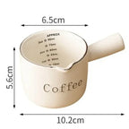Espresso Coffee Ceramic Small Milk Cup Wth Scale Coffee Measuring Cup Extraction Cup With V-Shaped Mouth Pitcher