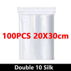 100Pcs Thicken Zipper Sealed Bags Clear Plastic Storage Bag for Small Jewelry Food Packing Reclosable Ziplock Sealing Bags