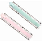2 Pcs Transparent Plastic Folding Geometric Ruler, School Stationery for Students Kids (Random Colour)