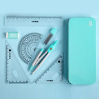 New 7Pcs/Set Professional Back to School Mathematical Rulers Set Compass Ruler Multi-function Drawing Tools Students Stationery