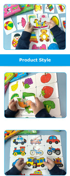 Baby Puzzle Toys for Children Animals Fruit Truck Graph Card Matching Games Montessori Toys for Kids 1 2 3 Years Old Boys Girls