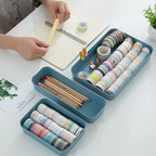 Plastic Desktop Storage Box Stackable Large Capacity Drawer Divider Storage Box Solid Color Documents File Organizer Home Office
