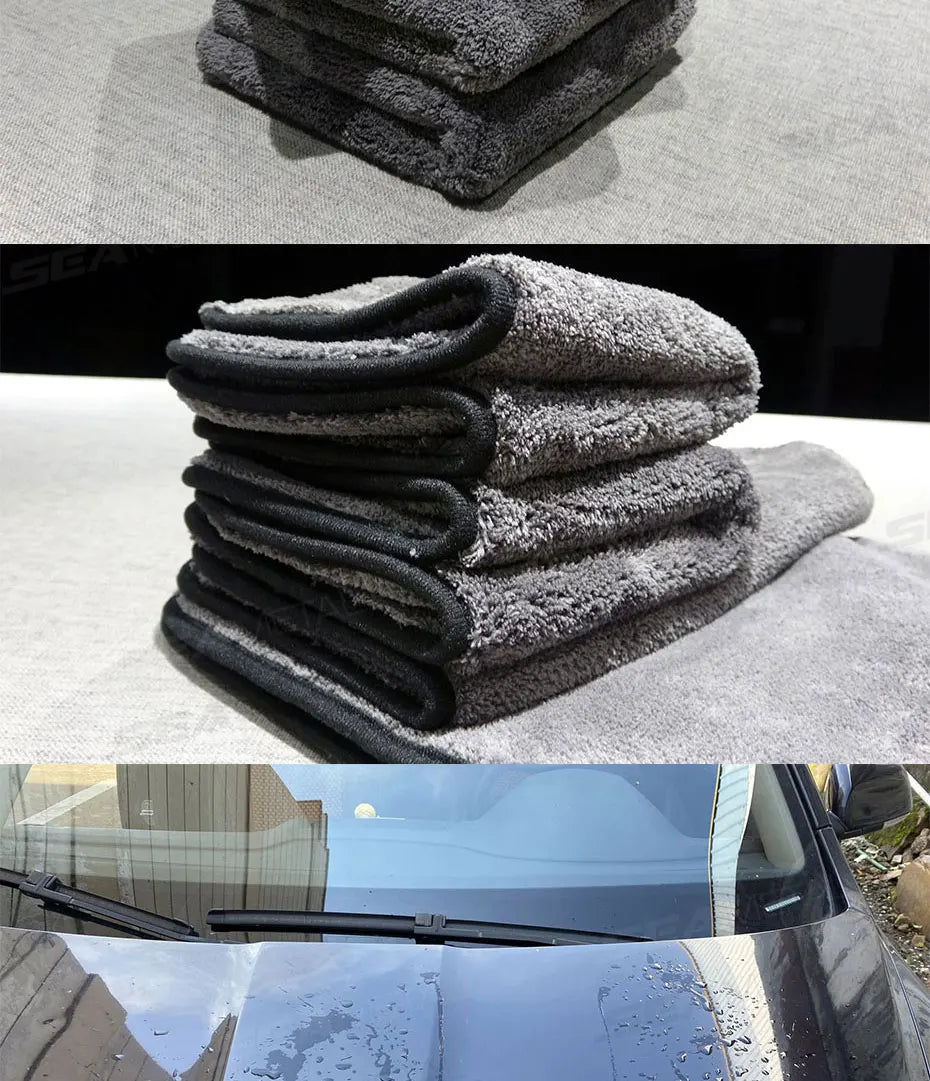 SEAMETAL Thicken Car Cleaning Towel 1200GSM Super-Absorption Microfiber Washing Towel Ultra-Soft Scratch-Free Car Drying Cloth