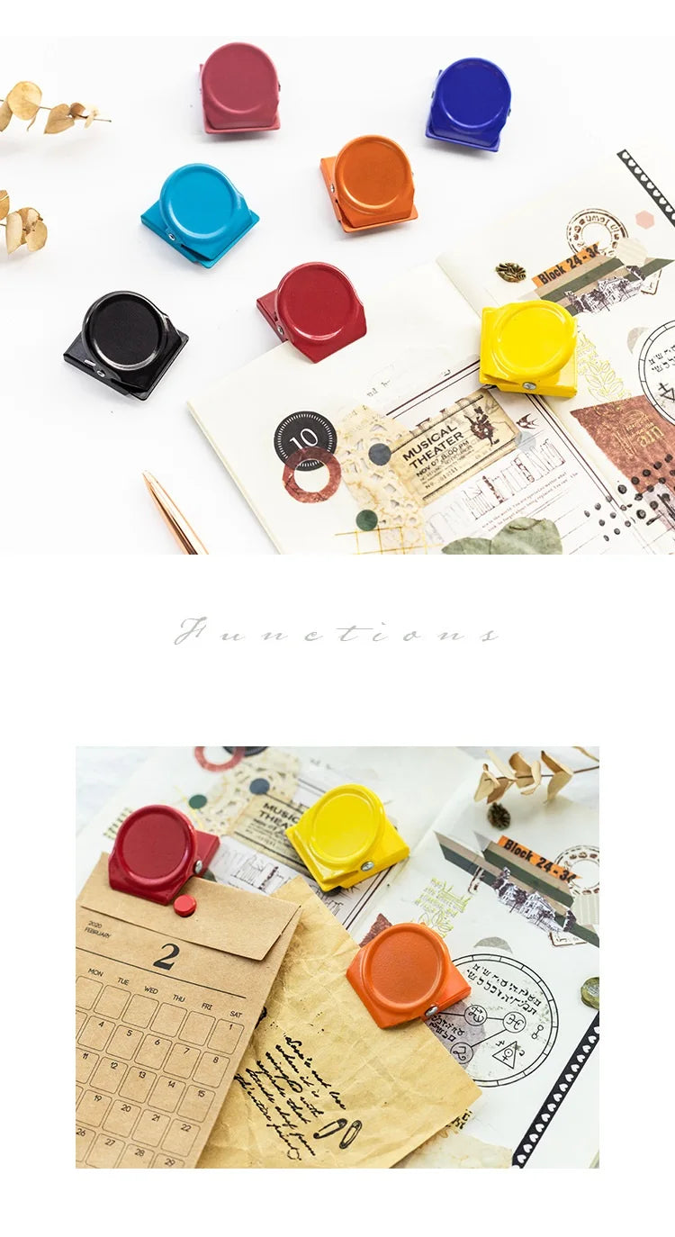 1pcs Mini Magnet Clamp Multi Color Magnetic Paper Clip for Fridge File Index Photo Memo Office School A7127