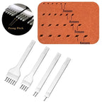 3MM 1/2/4/6 Prong DIY Leather Hole Punch Tool Leather Stitching Tools Diamond Chisel Leather Carving Punch Hole Work