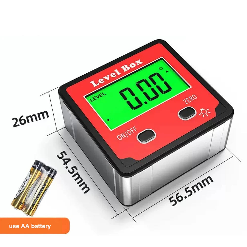 4x90 Degree Precision Digital Bevel Angle Protractor Digital Inclinometer Level Box Bevel Box with Magnet Base