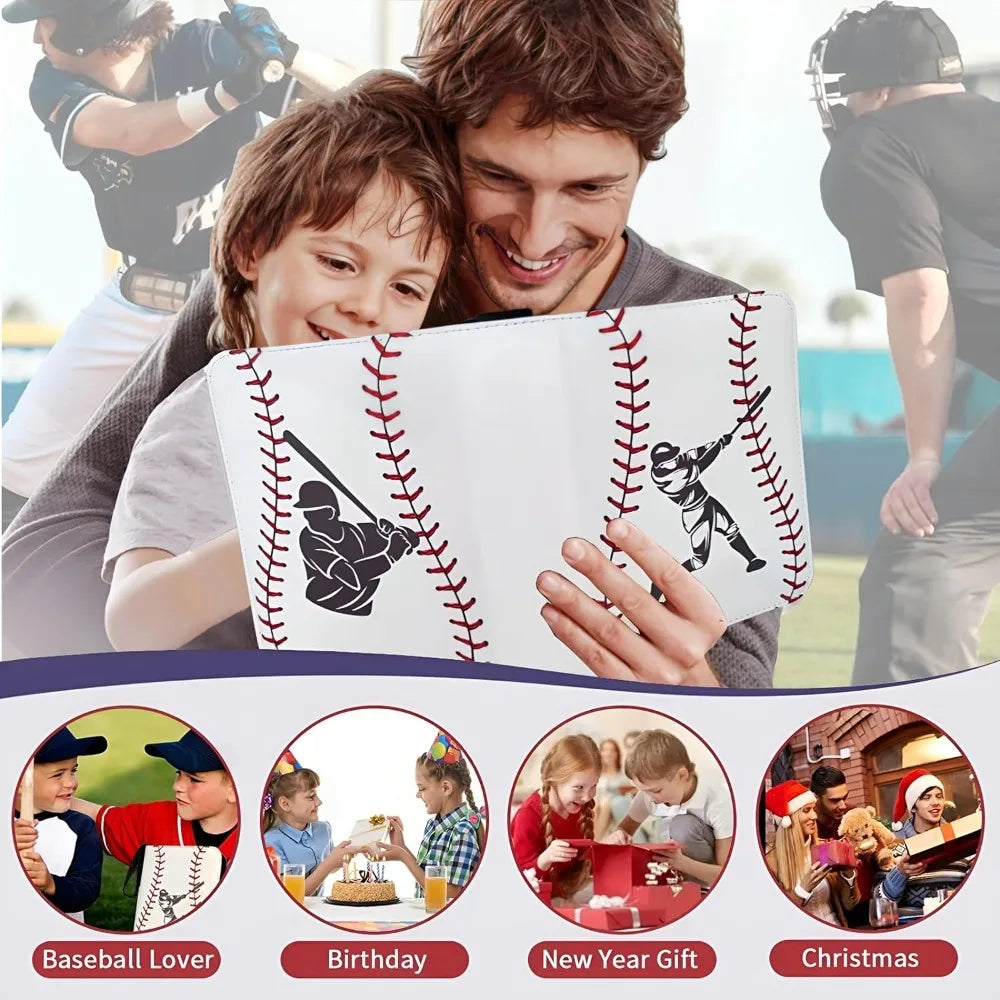 Trading Card Binder 400 Pockets 50 Pages Zipper 3 Ring Sports Album Baseball Card Storage Holder Compact Collector Case