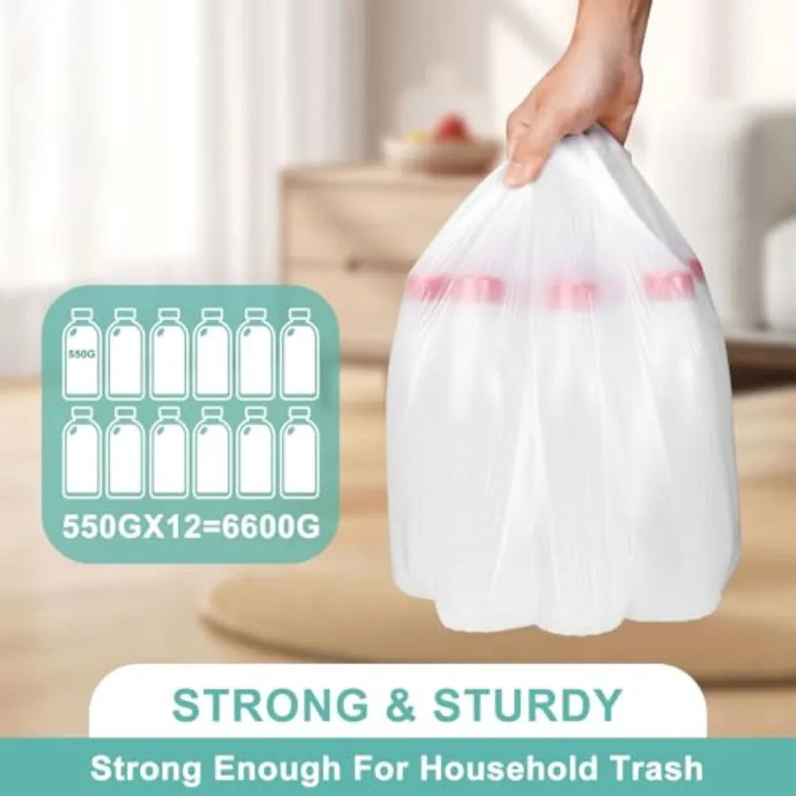 112 Count-4 Gallon Trash Bag, White Trash Bags, Bathroom Trash Bags Small Garbage Bags for Bathroom Can, White 4 Gal Small Tras