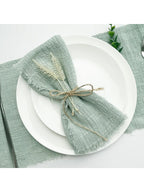 10pcs 32x32cm Wholesale terracotta Gauze Cotton Napkin Reusable Tea Towel Wedding Party Christmas Table Decor Retro Burrs napkin