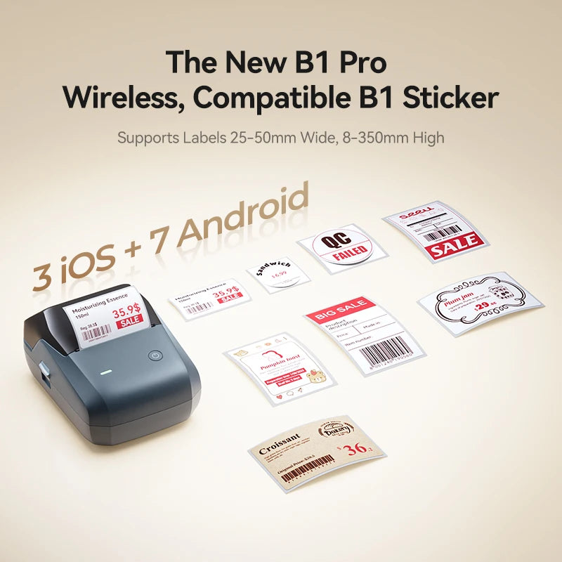 Niimbot B1 Pro Label Printer 300 DPI High-definition Red Black Color Printing Self-adhesive Photo Printing for Business Home