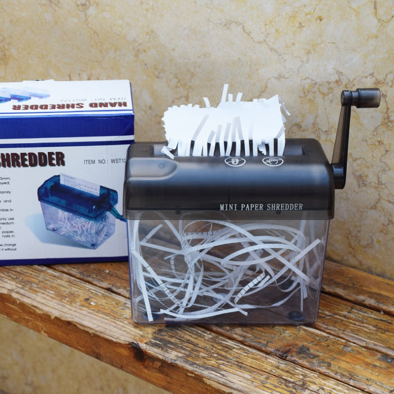 A6 Paper Shredder Mini Multifunctional Manual Bill Office Documents Shredder Destroyer Waste Paper Strip Cutting Machine